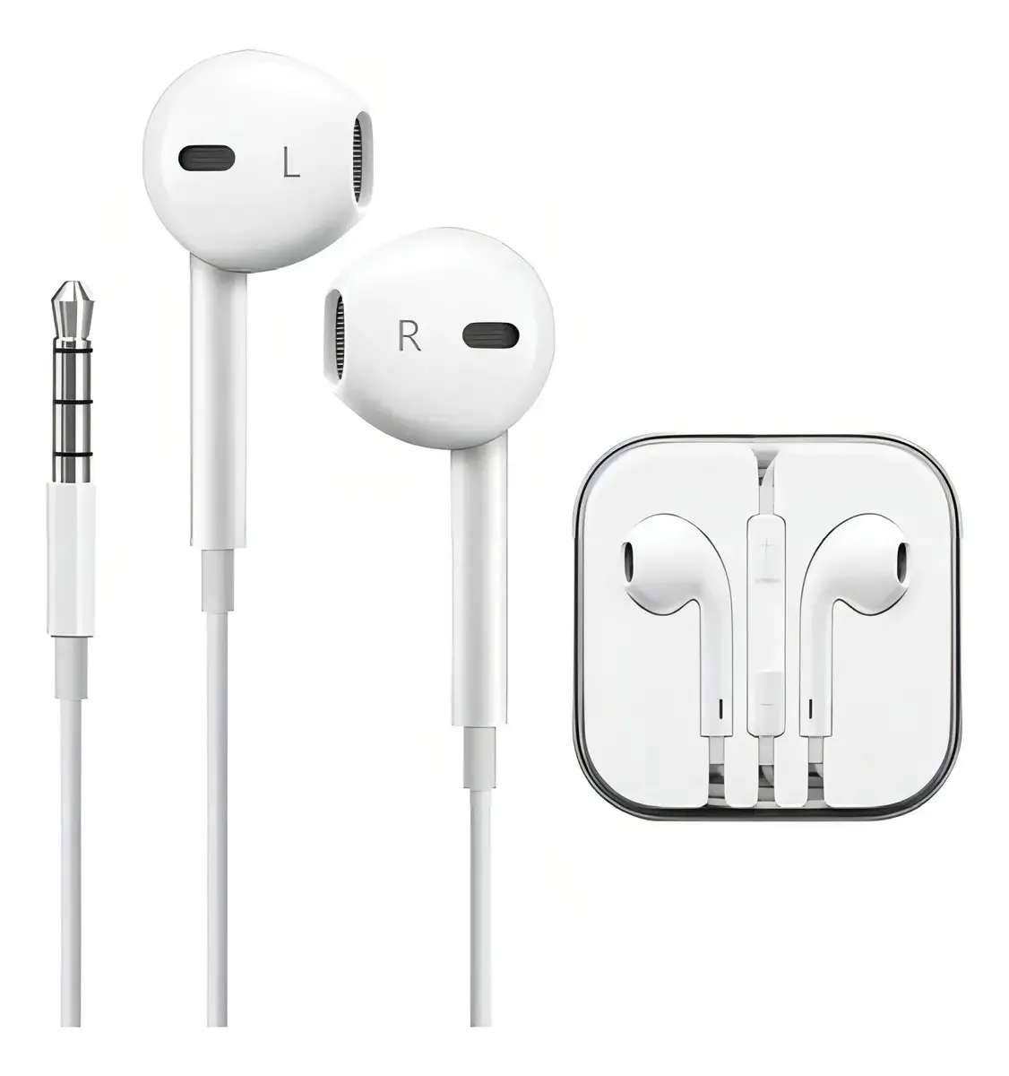 Fones de ouvido viva-voz compatíveis com Goldtech Atrix® para iPhone brancos