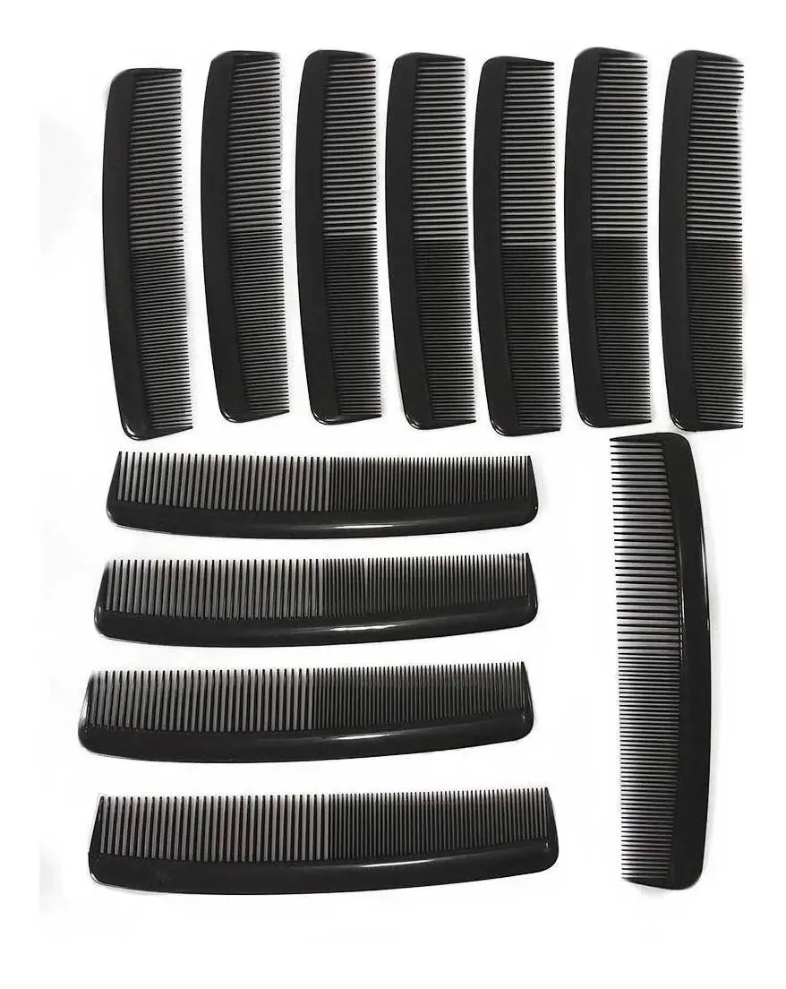 Kit 12 Pentes Retos Para Cabelo Material Plástico 23cm