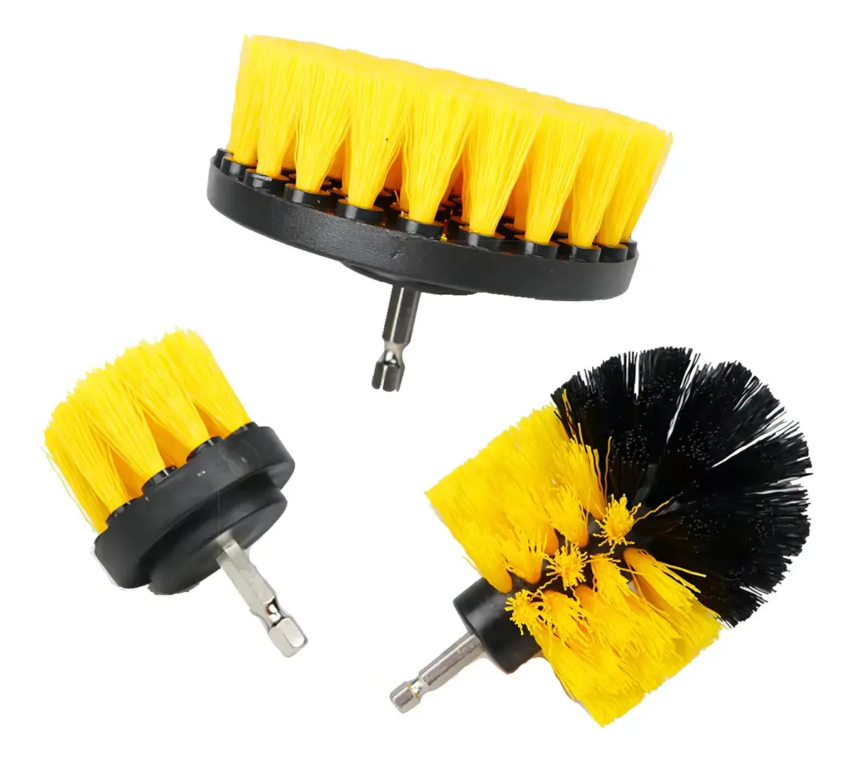 Kit de Escovas Rotativas para Furadeira, 3 Peças para Limpeza Pesada