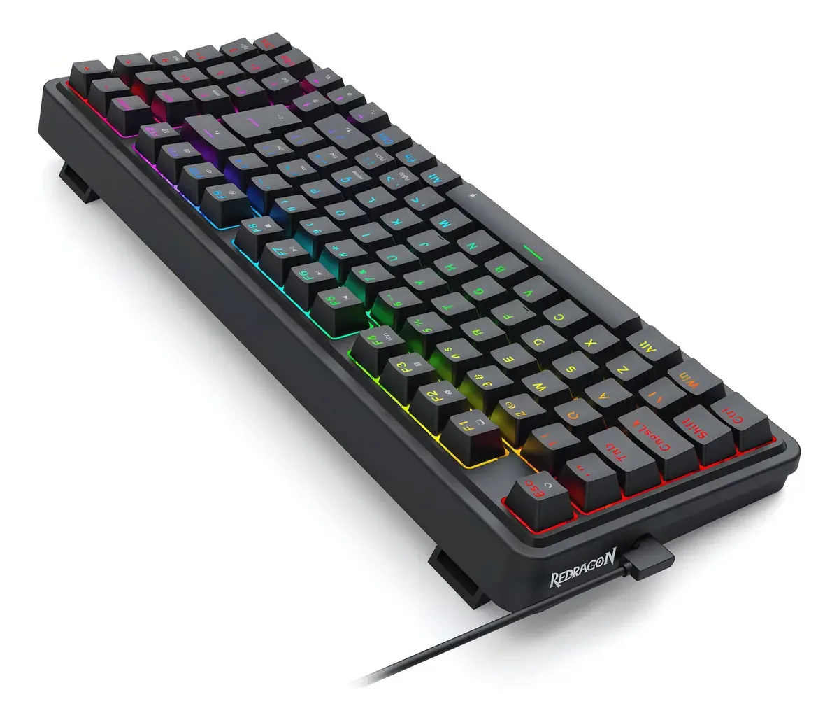 Teclado Mecânico Gamer Redragon Gloria RGB Preto 1800Compact
