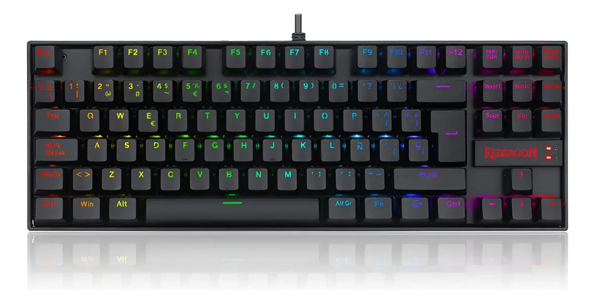 Teclado mecânico Gamer Redragon Kumara K552-RGB Switch Blue Teclado mecânico preto Idioma espanhol Espanha