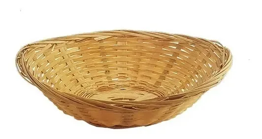 Pão oval de vime, torrada, biscoitos de 24 cm, cor marrom