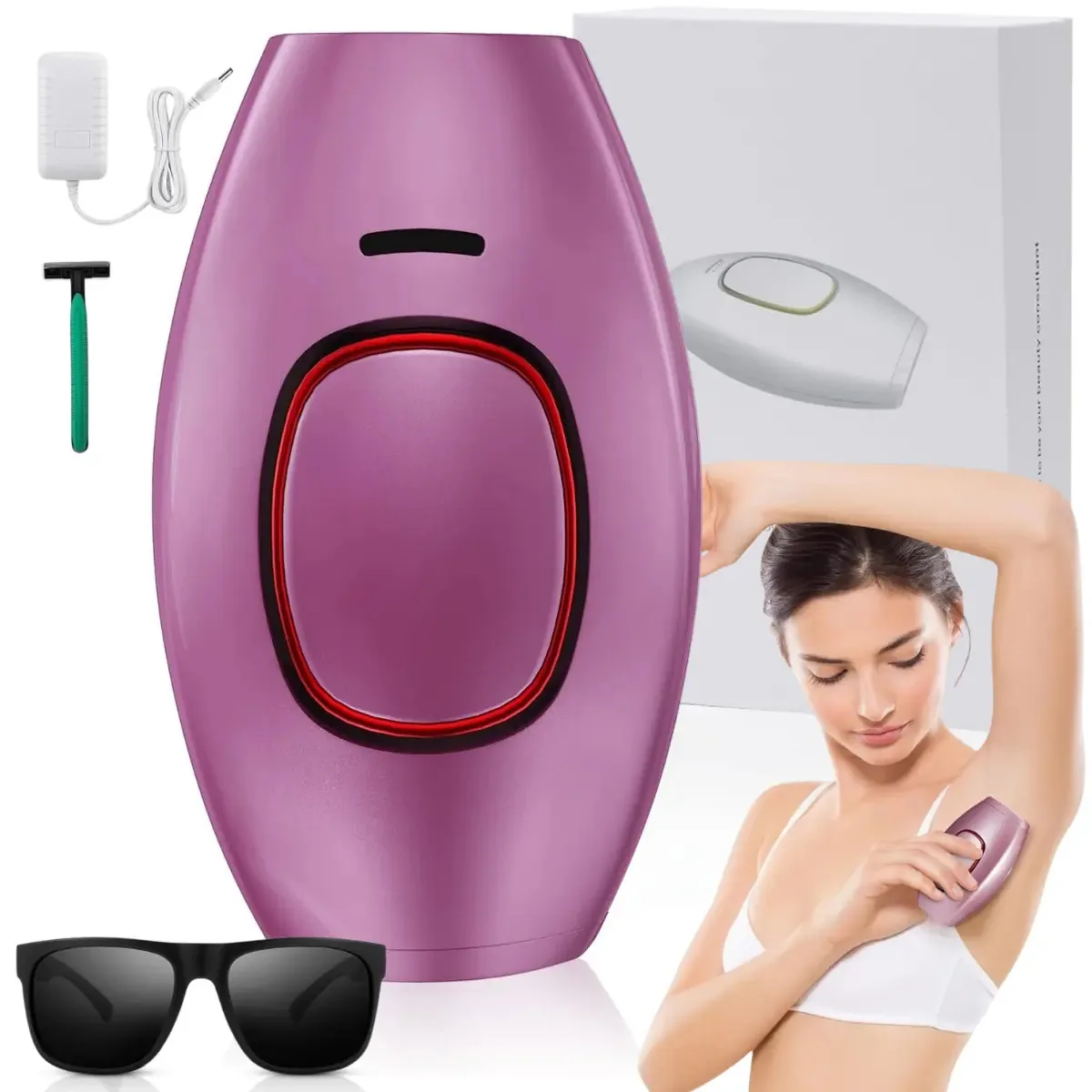 Depiladora Ipl permanente Everest | Depilação a laser indolor | 5 níveis de energia | Uso corporal e facial | Resultados profissionais ©
