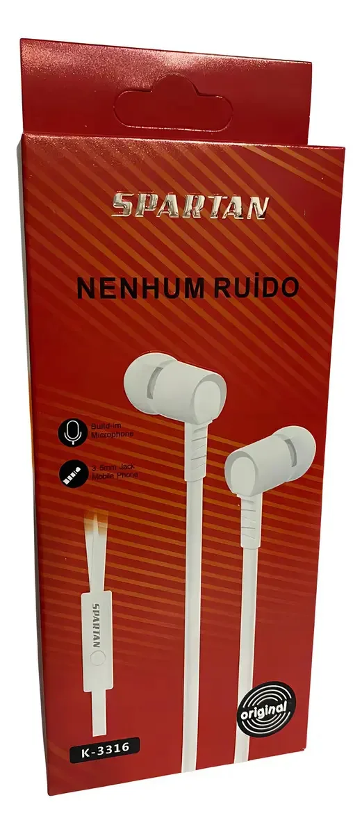 Fone P2 Nenhum Ruído Spartan K-3316