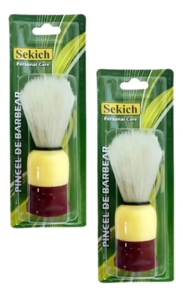 Kit Com 2 Pincel De Barbear Masculino Macio Para Barba 979bm