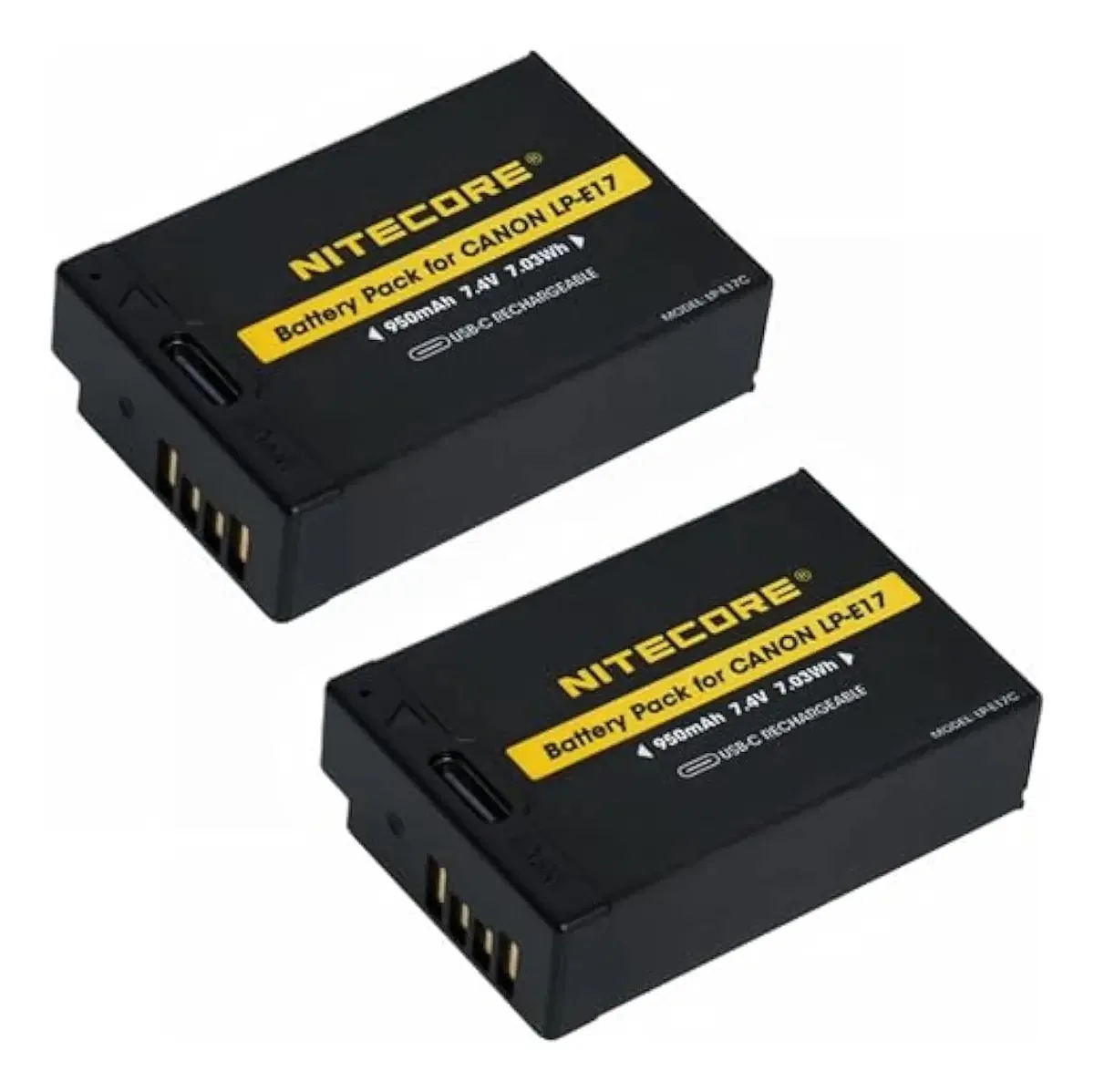 Pacote de 2 baterias Nitecore LP-e17 (lp-e17c)