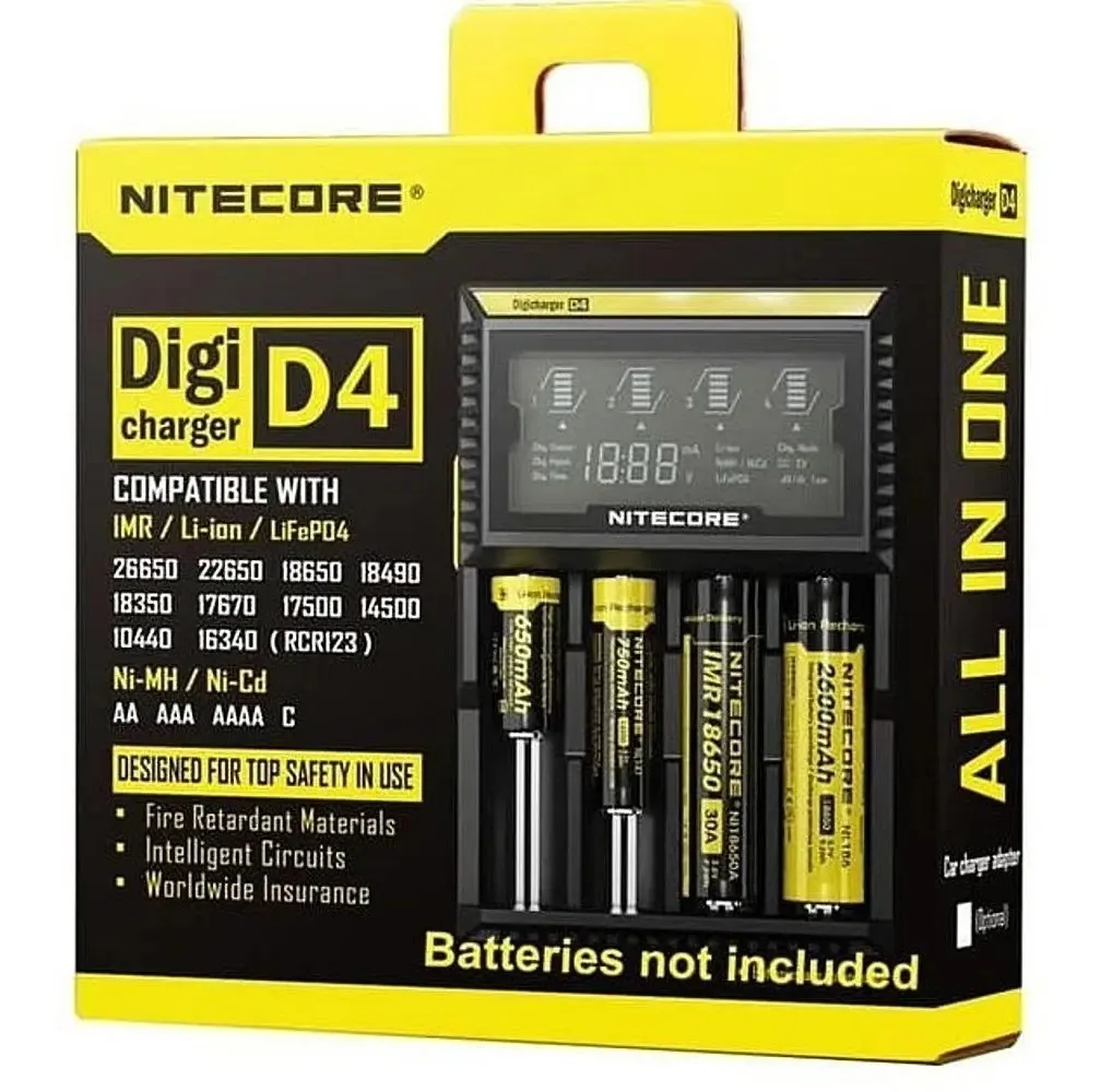 Carregador De Pilhas Da Nitecore D4 Ótimo Ótimo P/ Eneloop