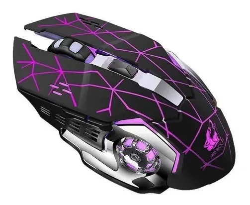 Wolf X8 Gamer grátis e mouse sem fio recarregável, preto
