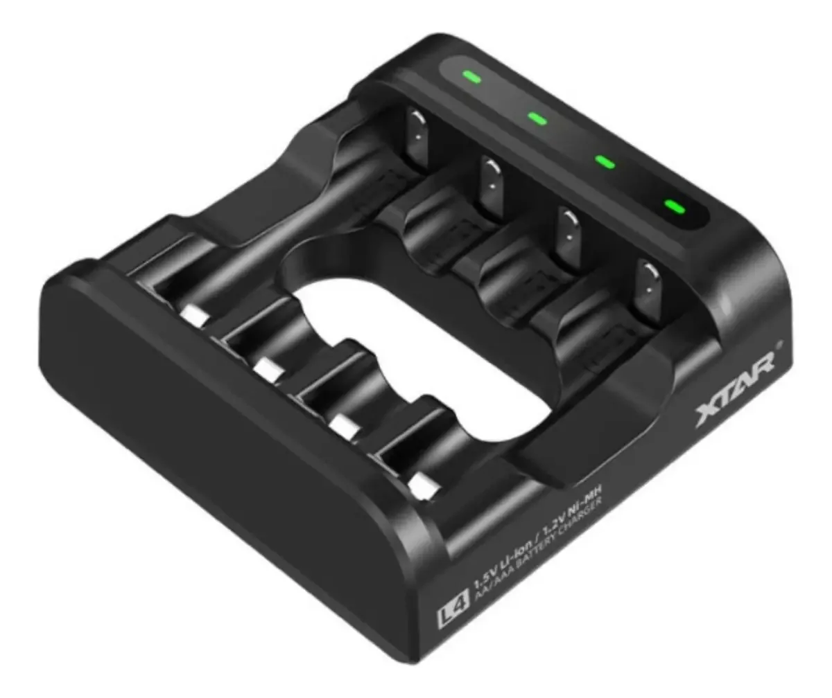 Baterias de carregador USB Xtar L4 Aa Aaa Baterias de íon de lítio e Nimh