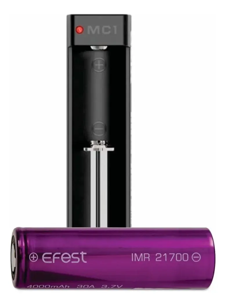 Bateria 21700 Efest 4000mah 30a com carregador