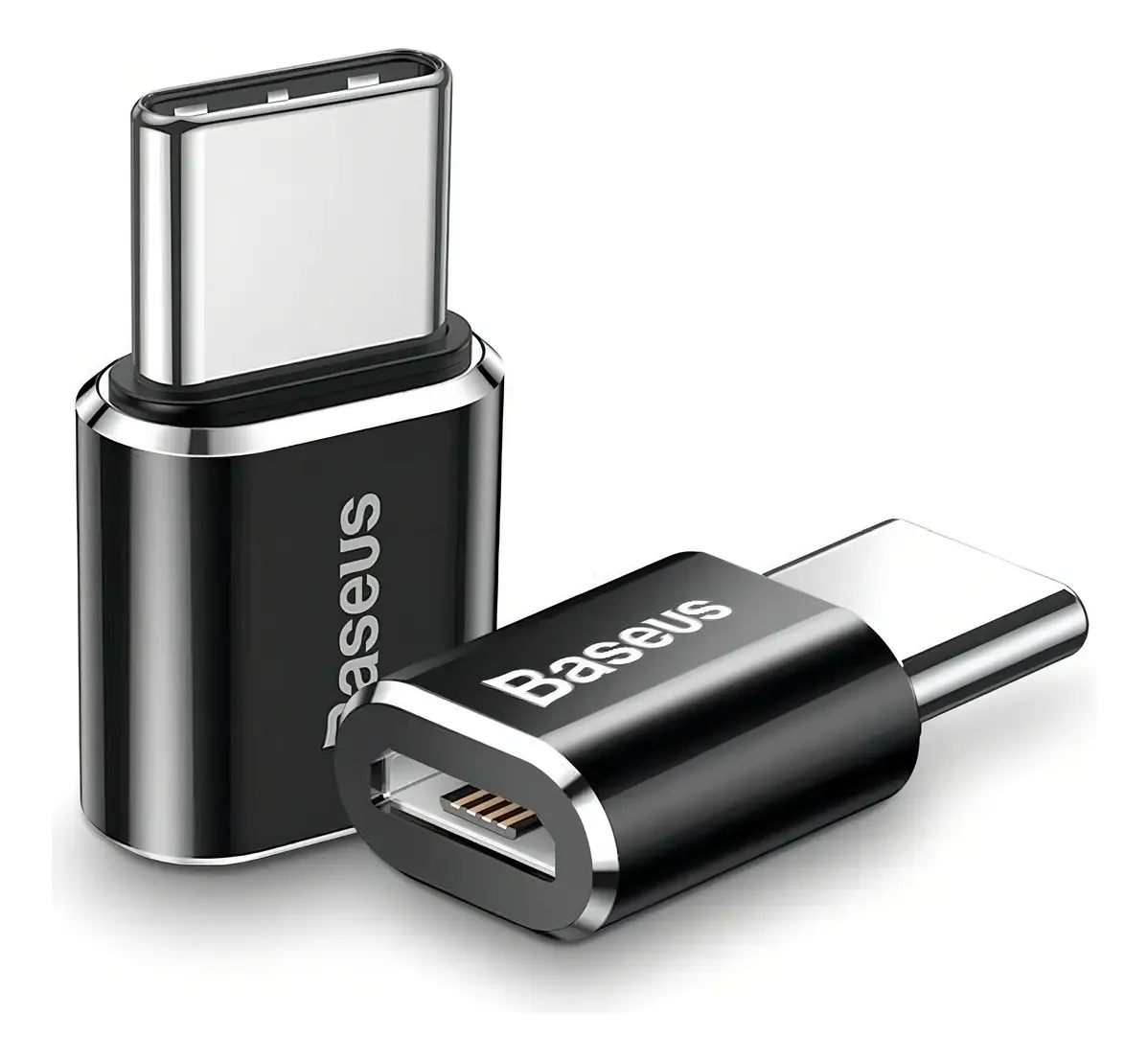 Cabo 2.0 Baseus Micro Usb X Usb-c Preto Com Entrada Usb-c Saída Usb A