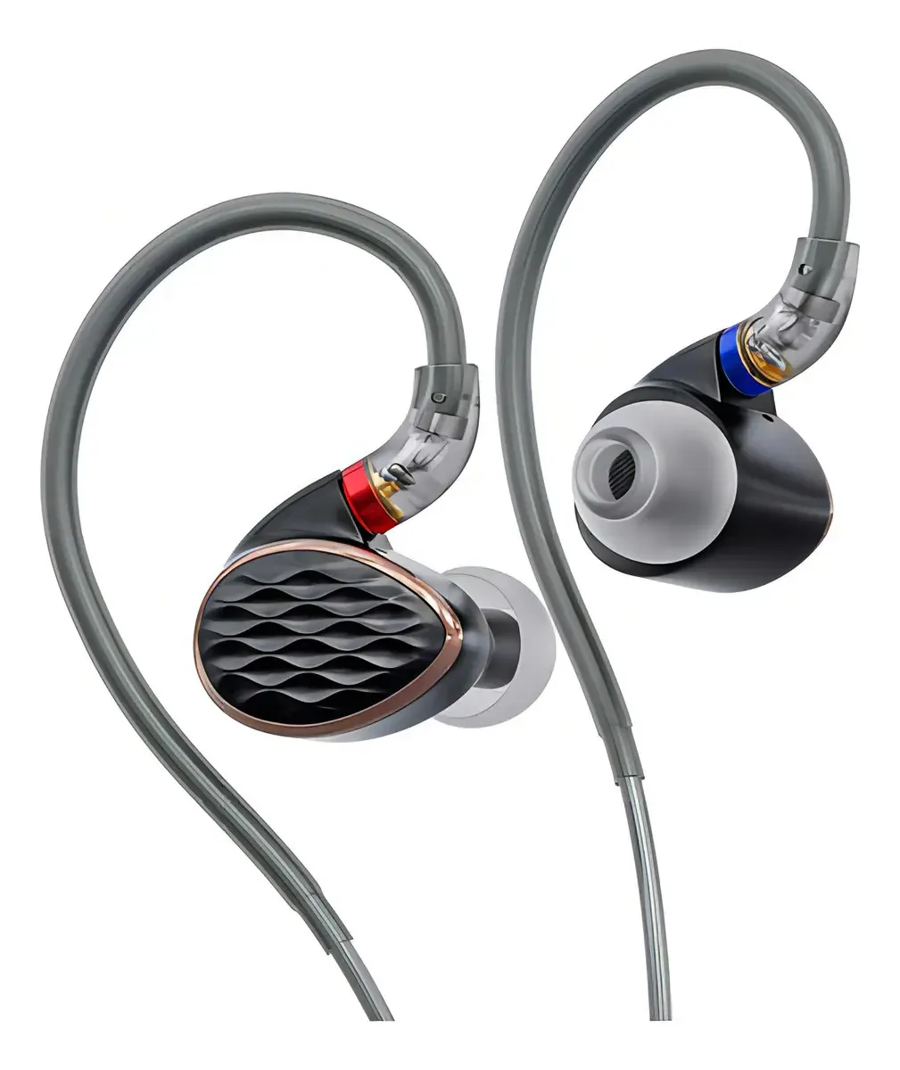 Fones de ouvido intra-auriculares Fiio Fh15 Hifi 4 Drivers, cor preta