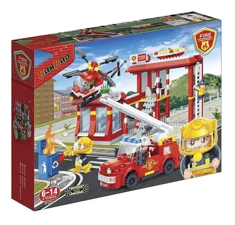 Garagem De Bombeiros Blocos De Montar 505 Pçs
