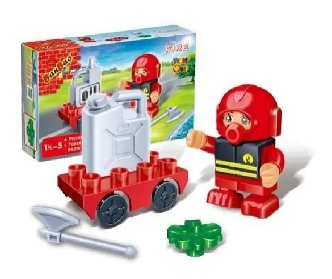 Bloco De Montar Carro De Abastecimento Bombeiros Banbao 9636