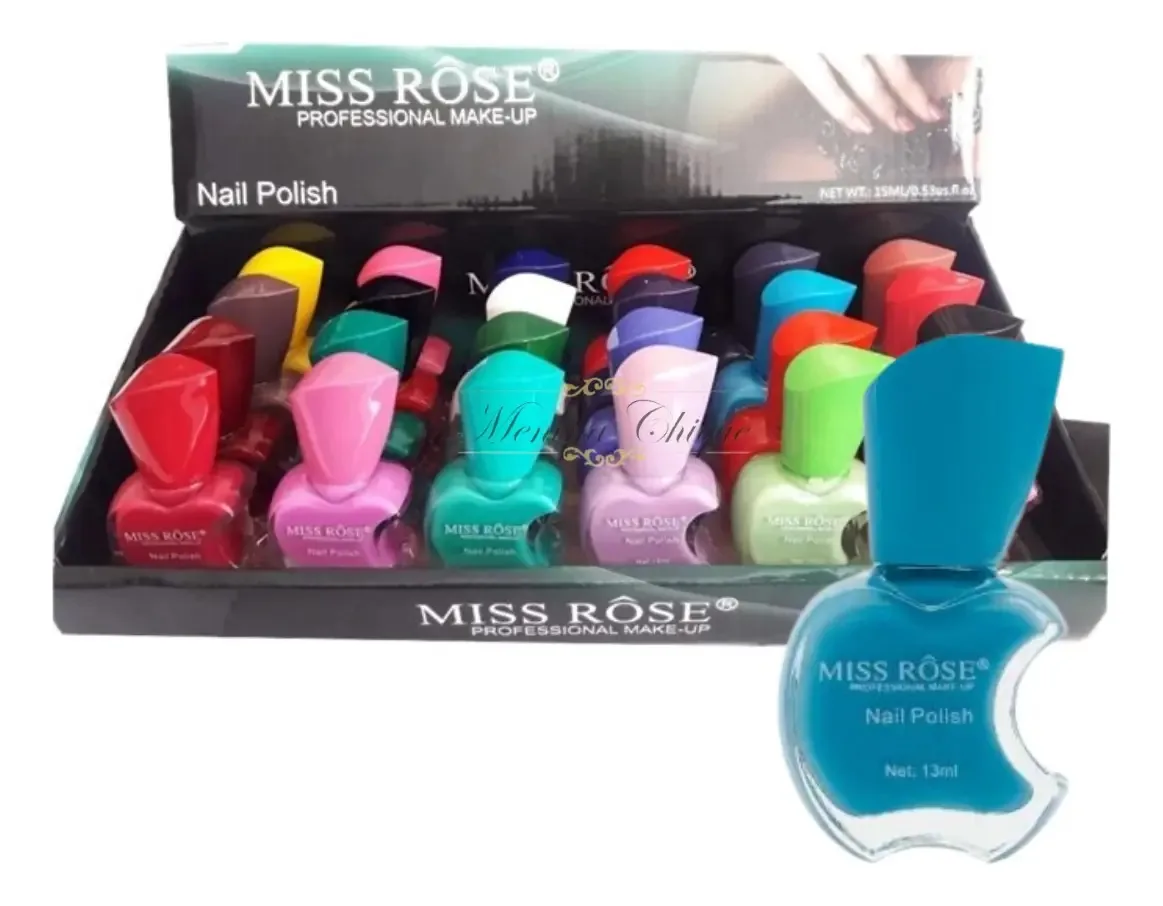 Coleção Esmaltes Miss Rose 24 Cores + +