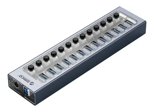 Hub 13 Portas Usb3.0 C/switches Individuais At2u3-13ab Orico Cor Cinza