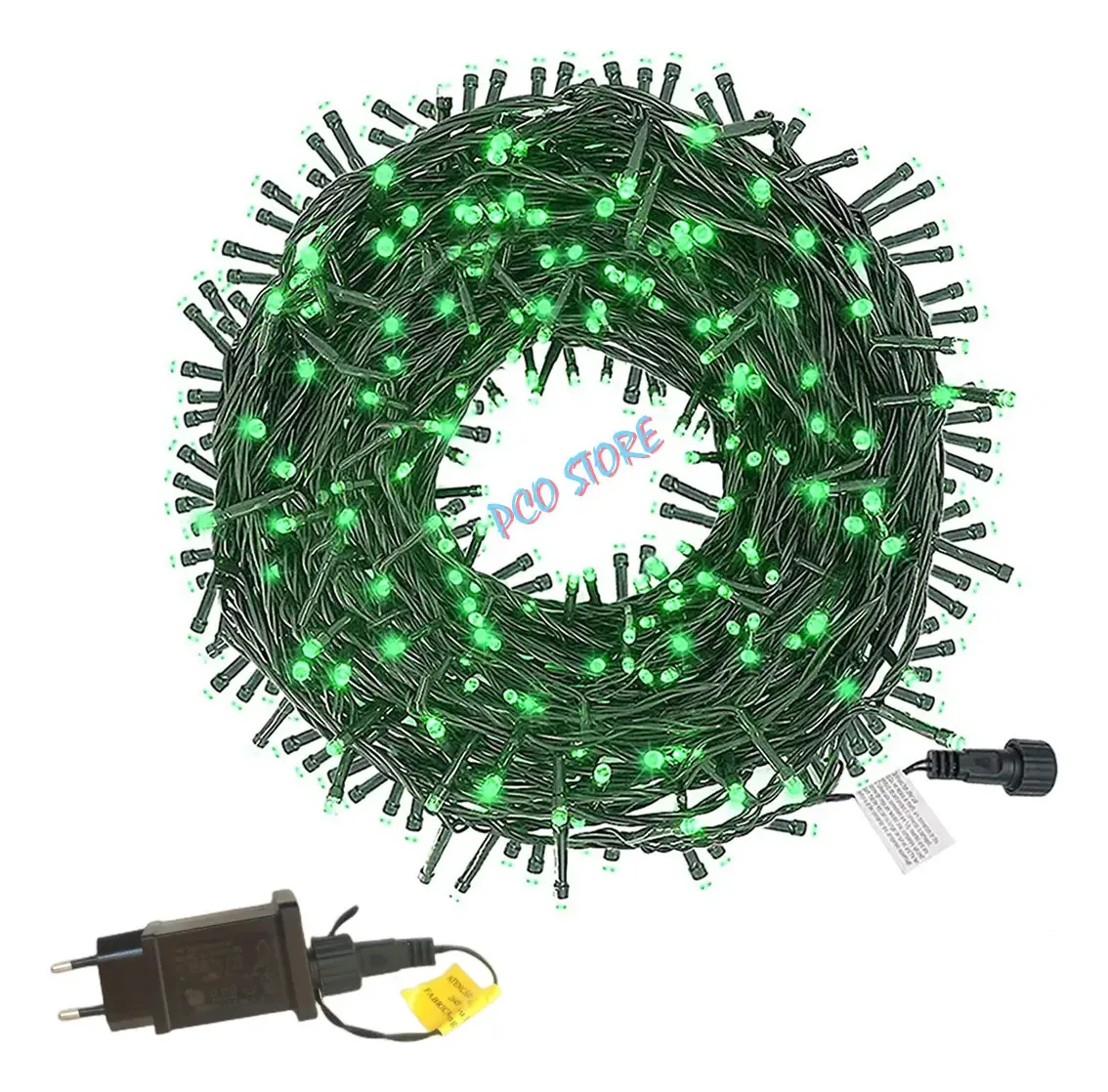 Cordão LED 400 Lâmpadas Verde Para Decoração Exterior 38m Bivolt