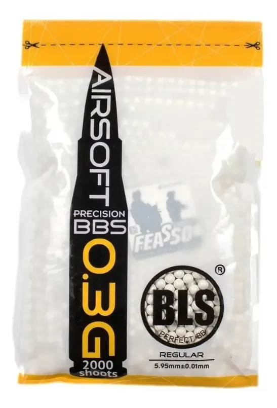Munição Bbs Para Airsoft 0.30g 2000un Bls Branco