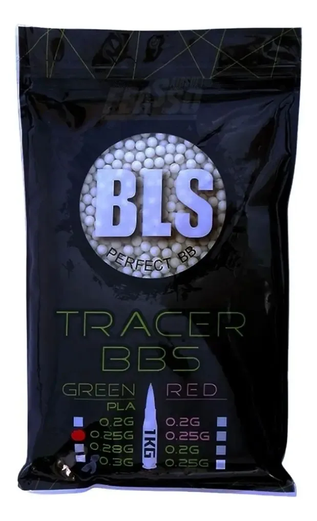 BBS de Airsoft Tracer BLS 0,25g para Jogos Noturnos com 4000 Unidades