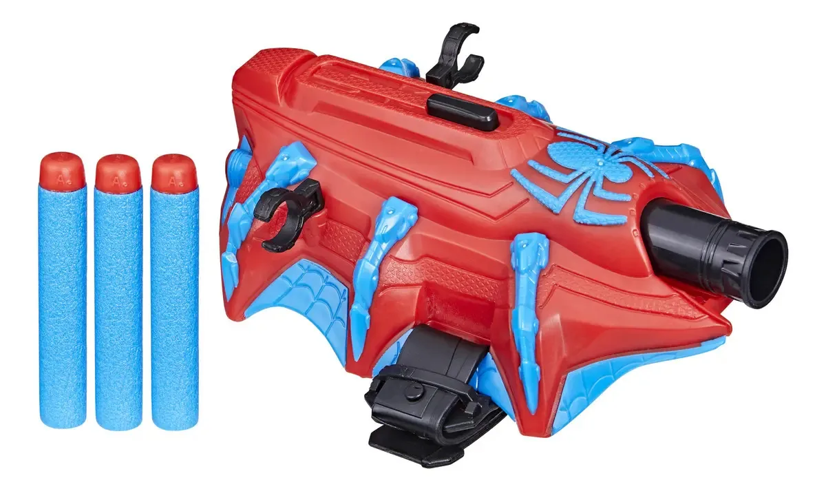 Lançador de dardos Marvel Spider-Man Thwip-Tech Nerf, Homem-Aranha vermelho