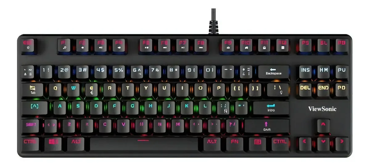 Teclado mecânico USB retroiluminado para jogadores Viewsonic Ku520