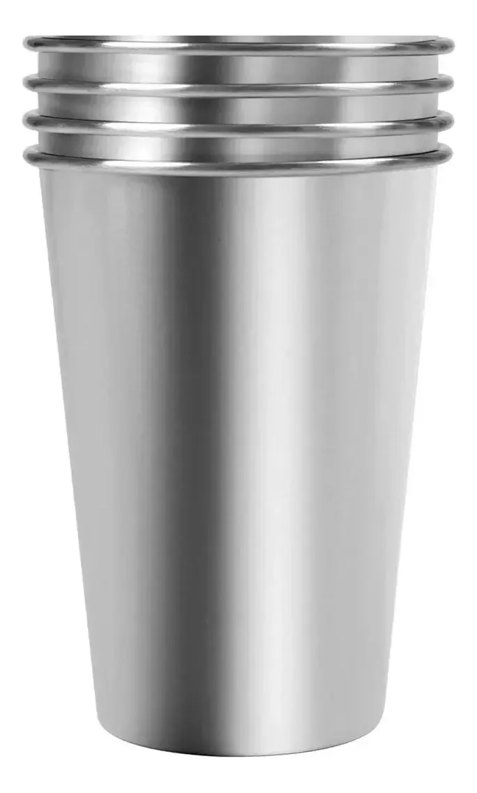 Copos de aço inoxidável de alta qualidade para frio e calor Set X4 Silver Color