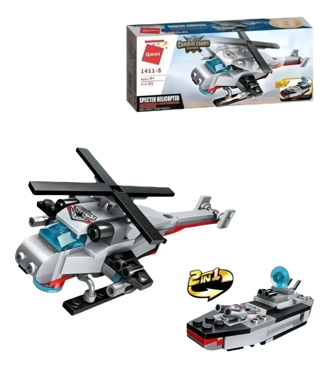 Blocos de construção Giantoys Qman Marine Cruiser 92 peças em caixa