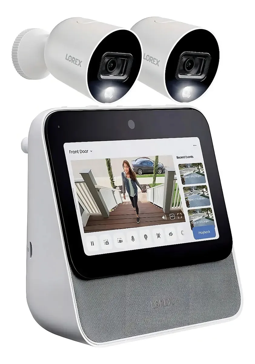 Sistema de segurança Lorex com 2 câmeras e tela Wi-Fi de 7 polegadas