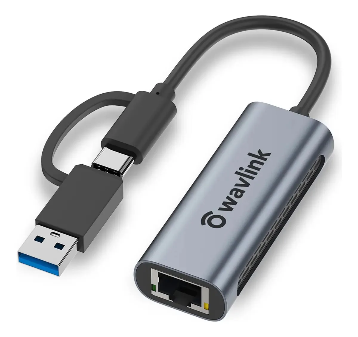 Wavlink - Adaptador USB C para Ethernet de 2,5 Gbps, adaptador USB 2 em 1 para 2,5 G, conversor de rede USB-C para Rj45 (compatível com Thunderbolt 4/3), capa de alumínio para Windows, Mac Os, iPad...