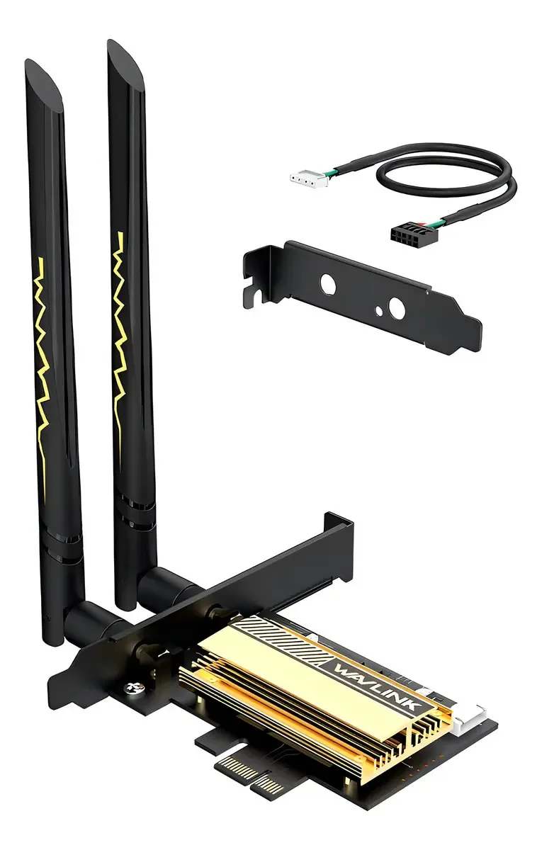 Placa De Rede Wifi Wavlink Wifi 6e Pcie Ax5400 Preto