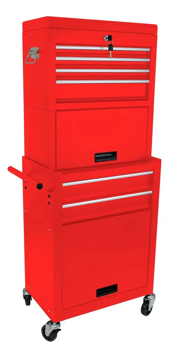 Caixa de ferramentas Cuisinsmart, caixa de ferramentas com. Cor: vermelho