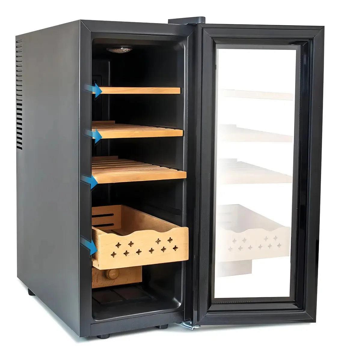 Umidificador elétrico Tzou para charutos de 50 L e 250 unidades