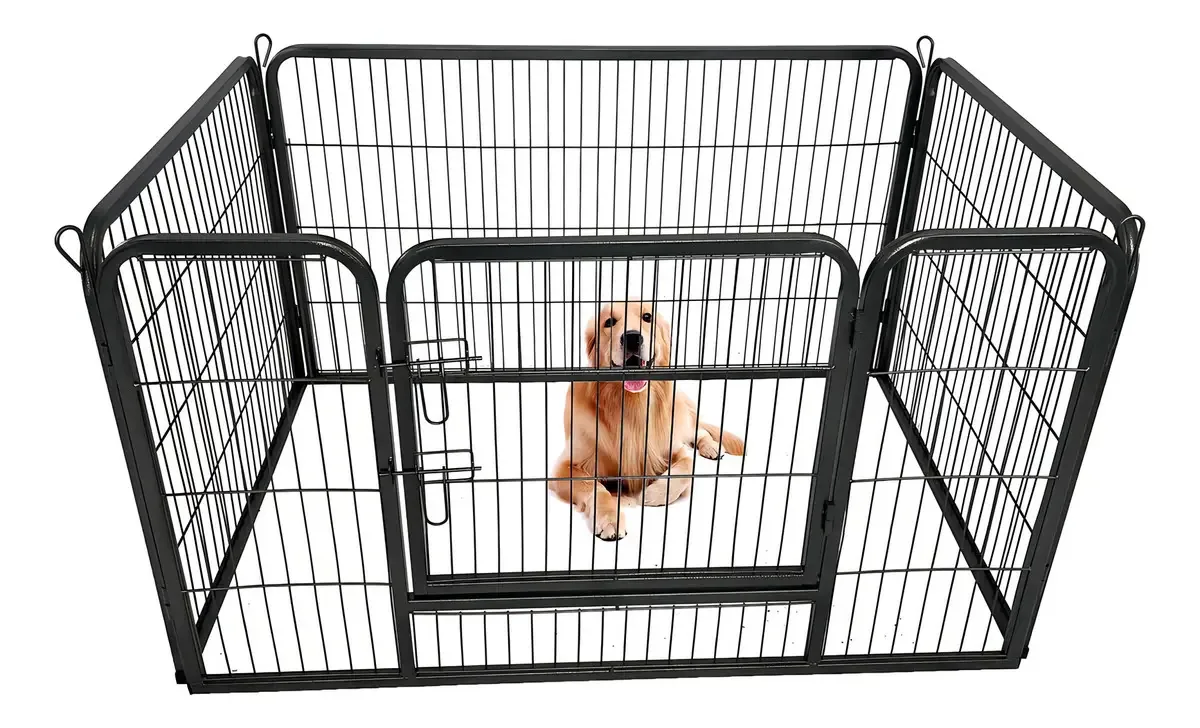 Cercadinho Tzou Dog com porta, metal de 2 painéis