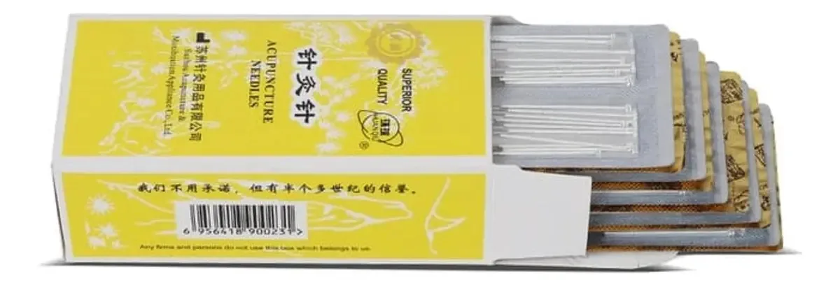 200 agulhas de acupuntura Silver Handle 0.25x40mm Huanqiu Box