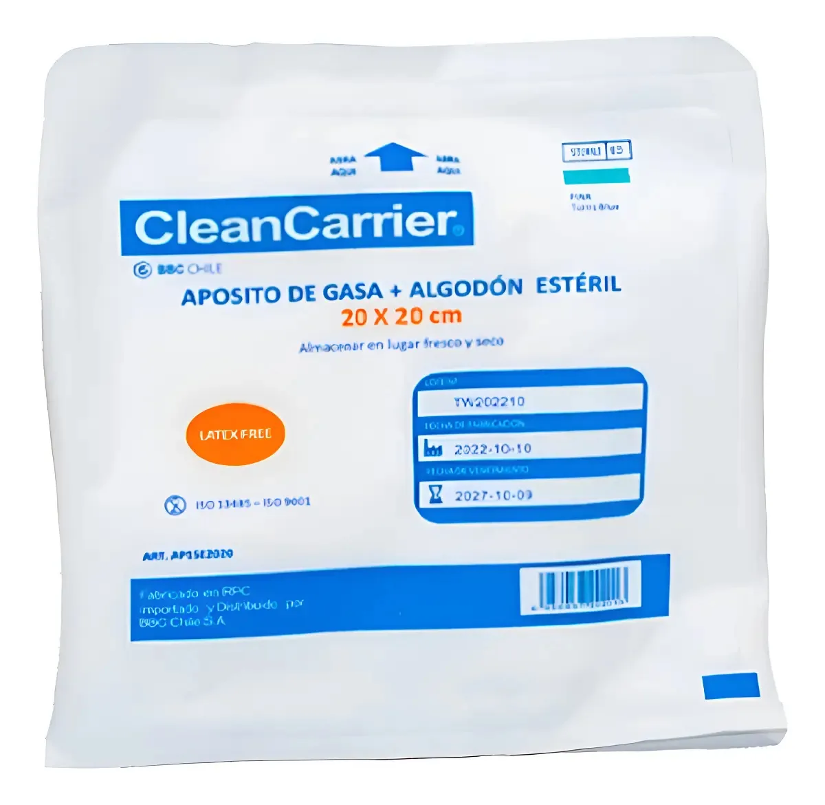 Compressa De Gaze Cleancarrier 20 X 20 Cm Unidade Branco