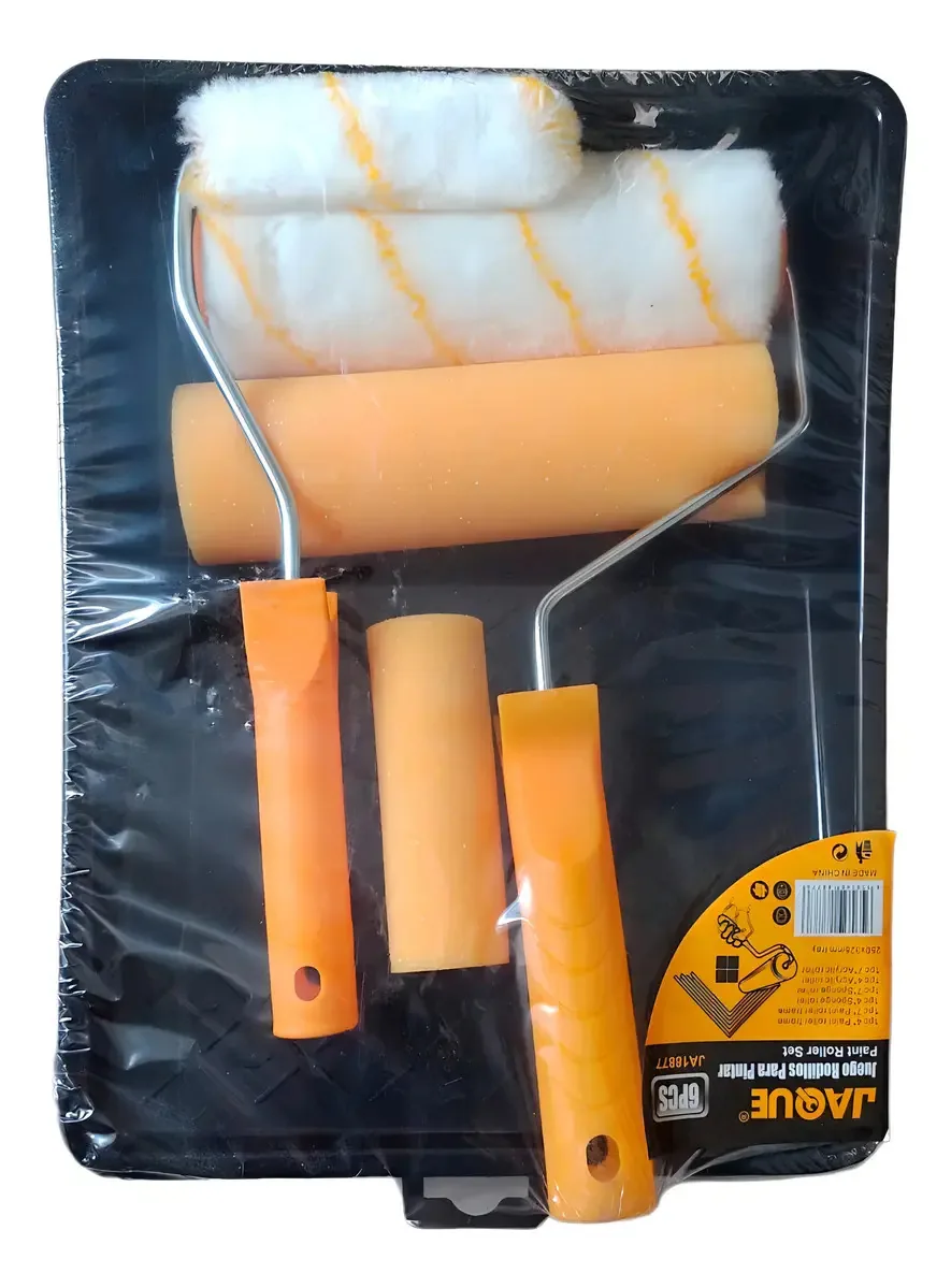 Conjunto de rolos de pintura de 6 peças e bandeja