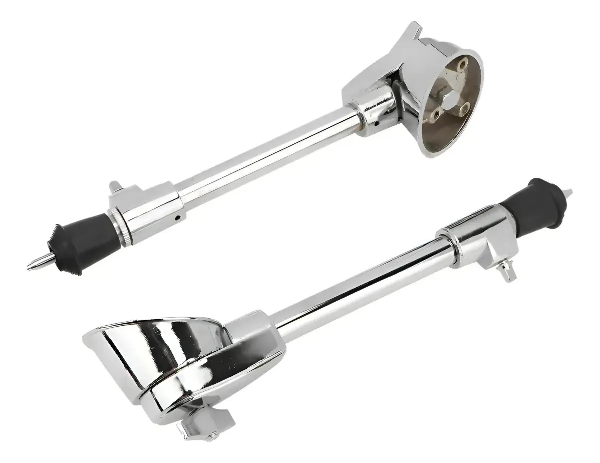 Pernas de tambor antiderrapantes Ldnesd 2, acessórios de tambor prateados, suporte de tambor estável, pernas de tambor com ponta antiderrapante, incluem 2 peças, base para tambor