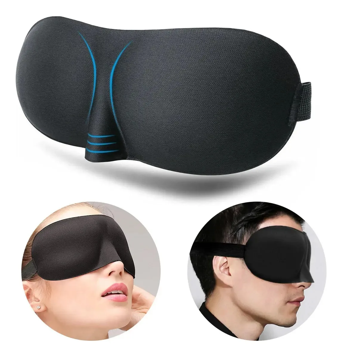 Máscara Para Dormir 3d Viajar Relaxar Sono Cochilo Soneca