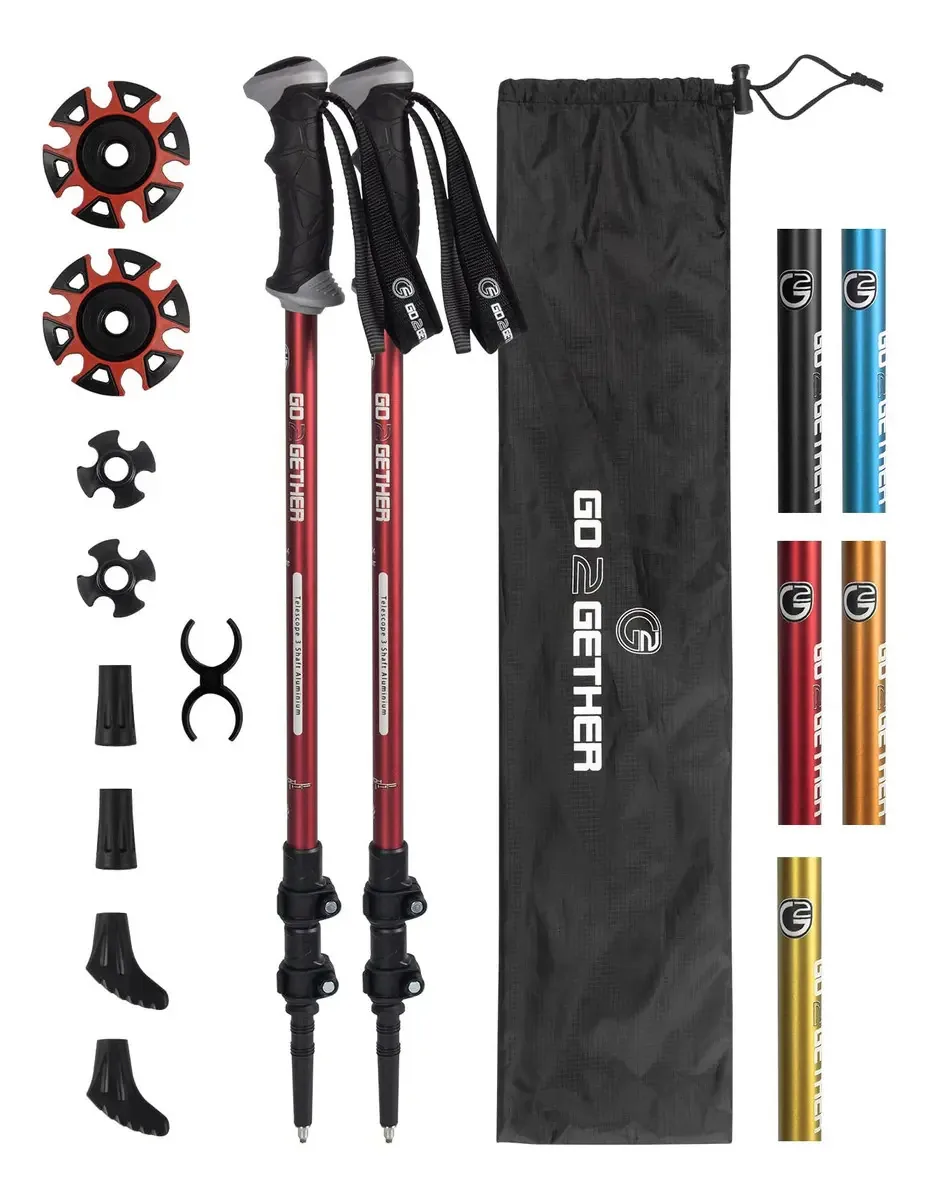 Bastões de caminhada ajustáveis de alumínio 134 G2 Go2gether