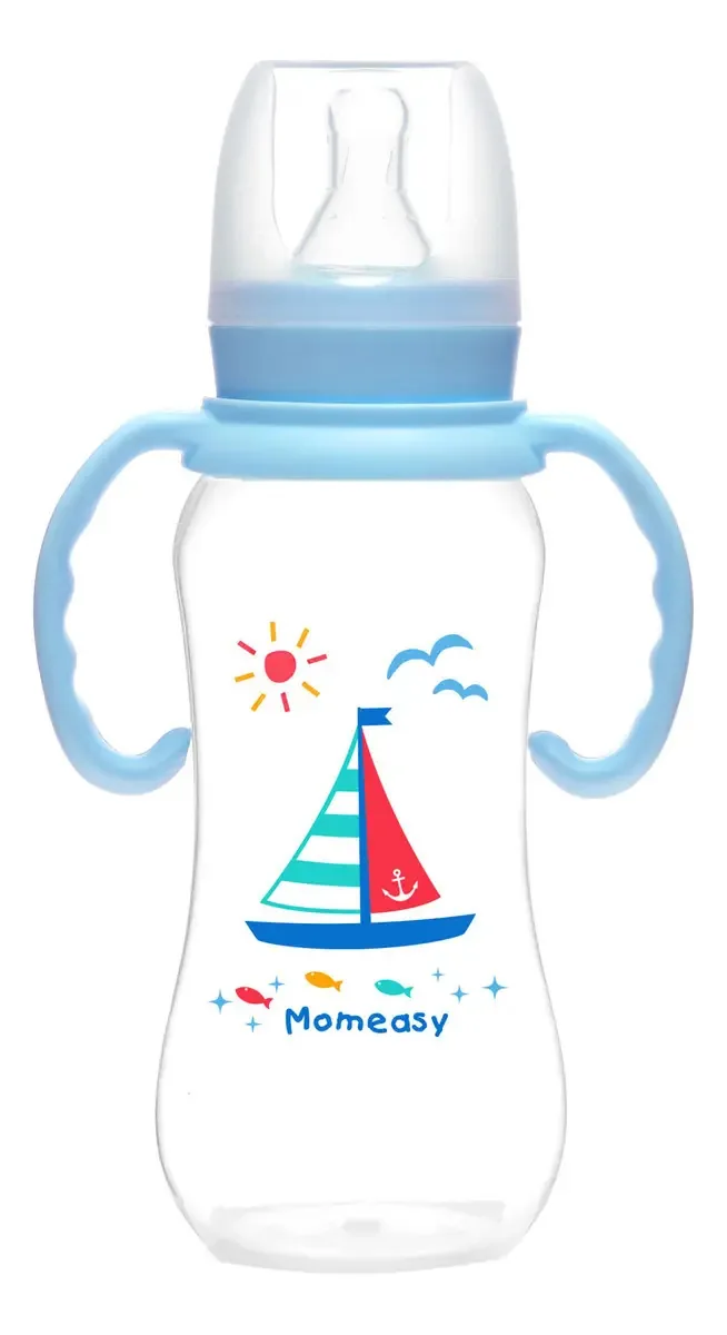 Mamadeira MOM Asas de Animais cor azul-celeste de 240mL