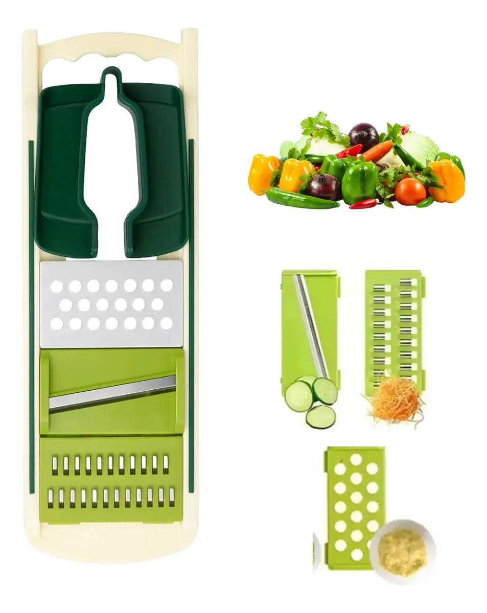 Cortador multifuncional de bandolim 4 em 1, vegetais de cozinha, frutas verde-limão