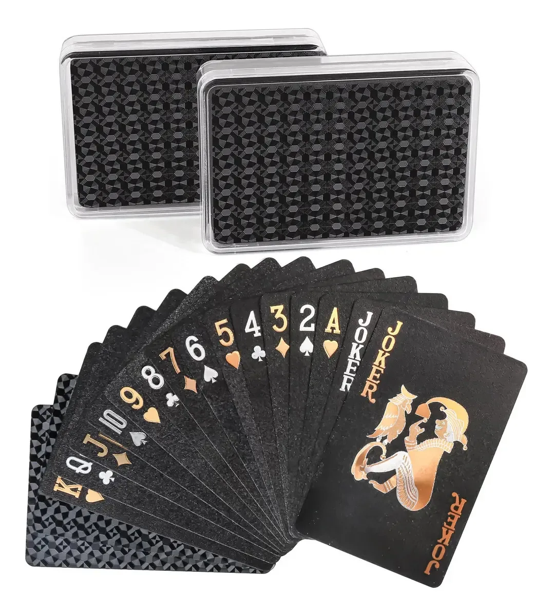 Cartões de jogo de plástico Loffancy, 2 baralhos, cartão