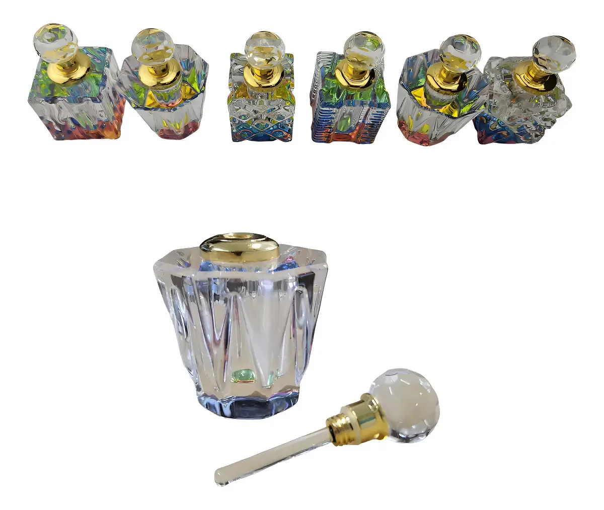 Kit 06 Porta Perfume Frasco De Vidro 5ml Recarregável Luxo Cor Furta