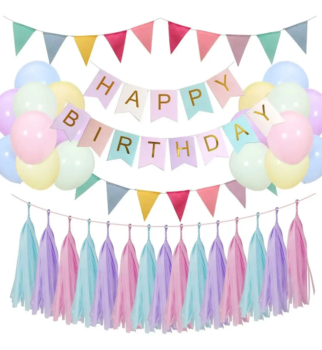 Balões e banners decorativos para aniversários