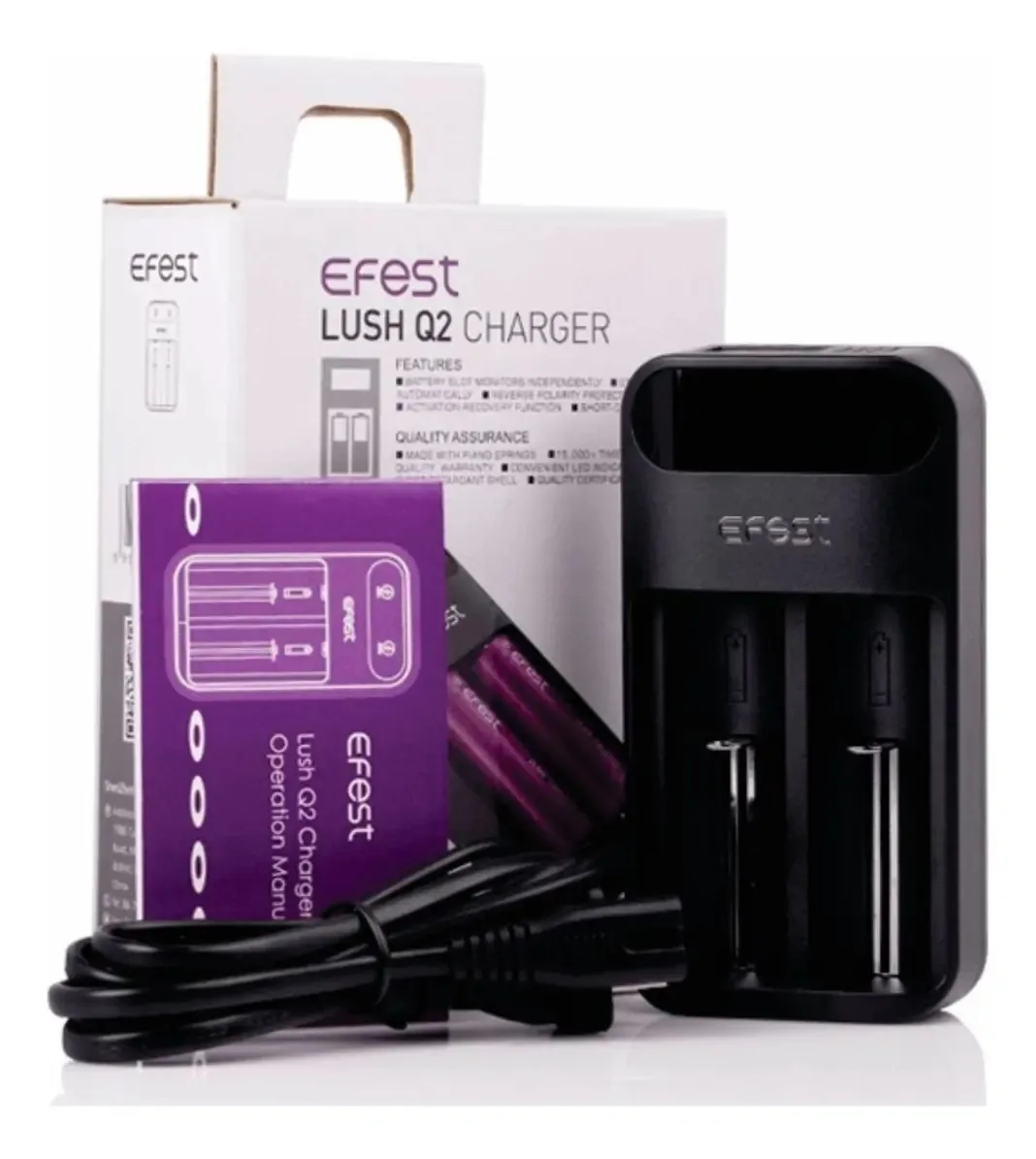 Carregador de Bateria Efest Lush Q2 Bivolt para 18650 e 14500