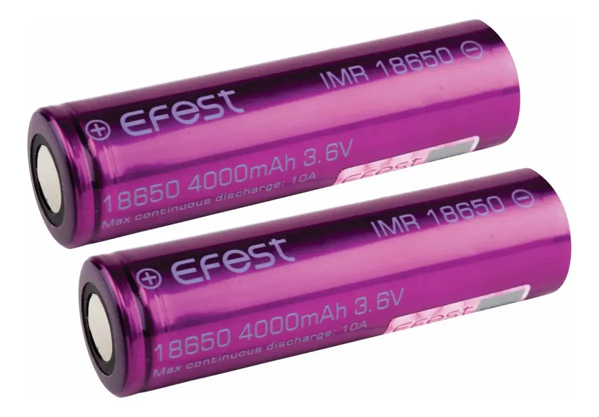 Efest 18650 3,6v 4000mah 10a Recarregável - 2 peças