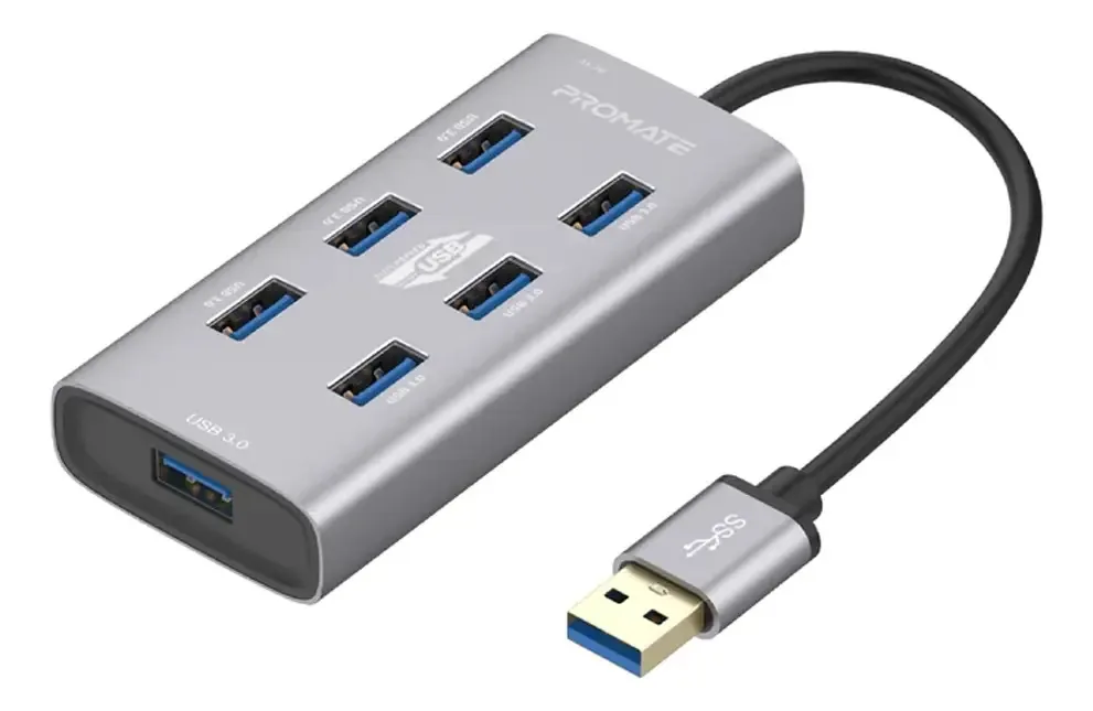Hub USB Promate com adaptador USB C para 7 USB 3.0 Nnet
