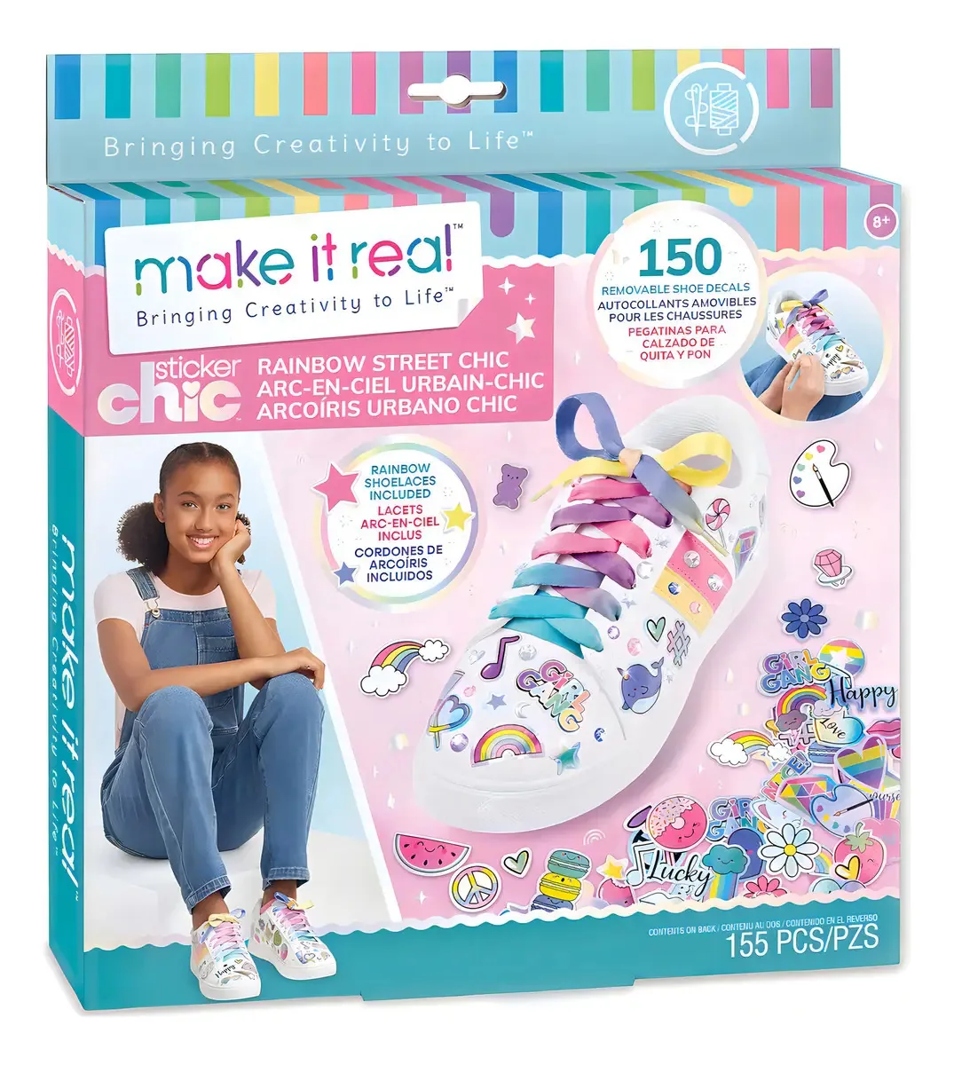 Conjunto para decorar sapatos com decalques para meninas