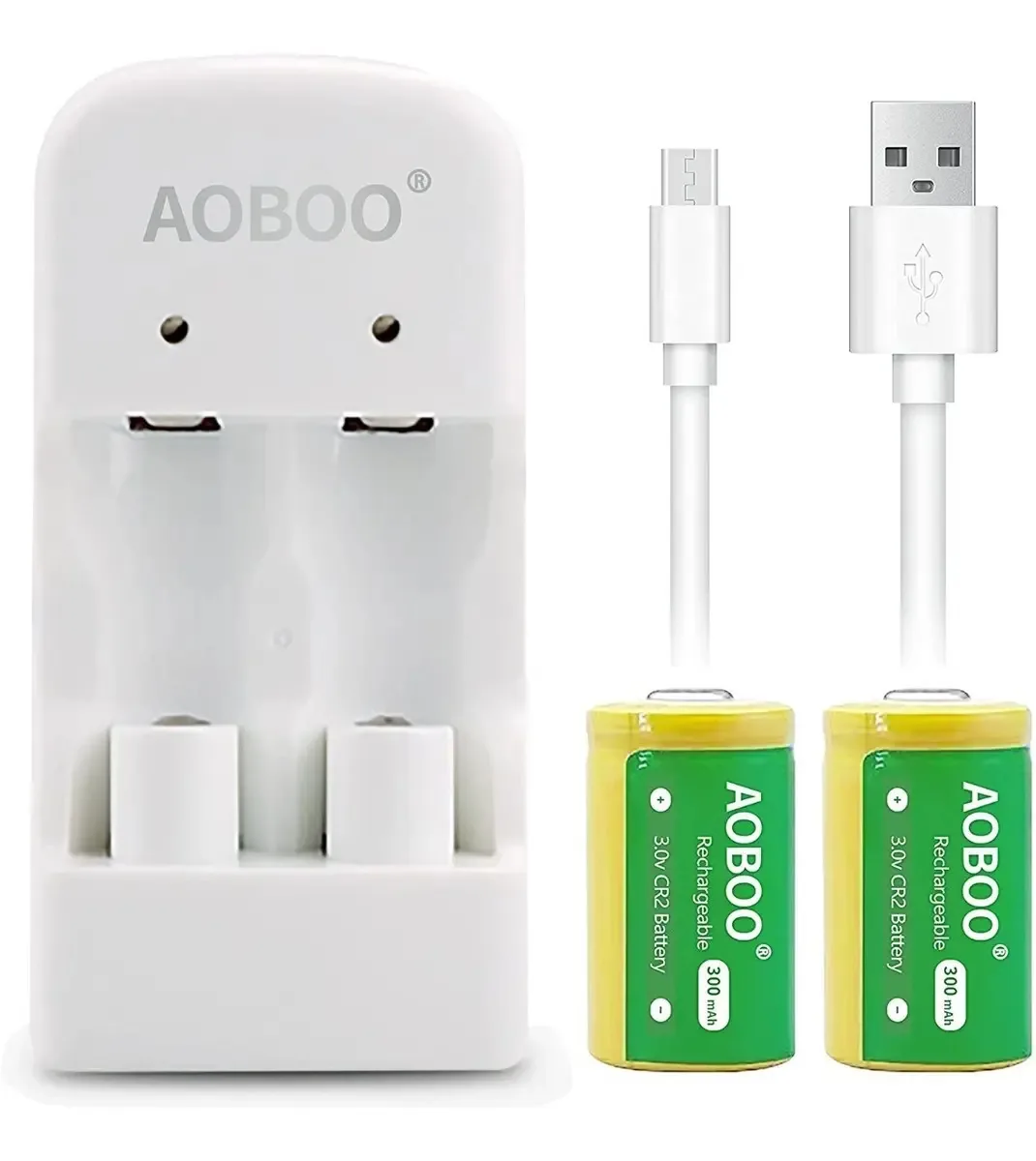 2 baterias e carregador USB Cr2 3v 300mah Msi