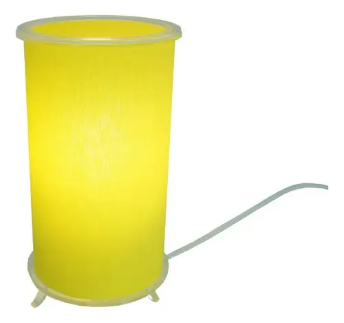 Abajur Infantil Cilíndrico Crie Casa Amarelo